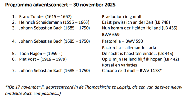 Adventconcert dec 2025 programma