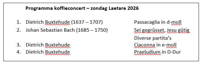 koffieconcert zondag laetare 2026